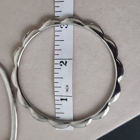 3 Silver Rhodium Plated Bangle Bracelet Set - Picture 8 of 9